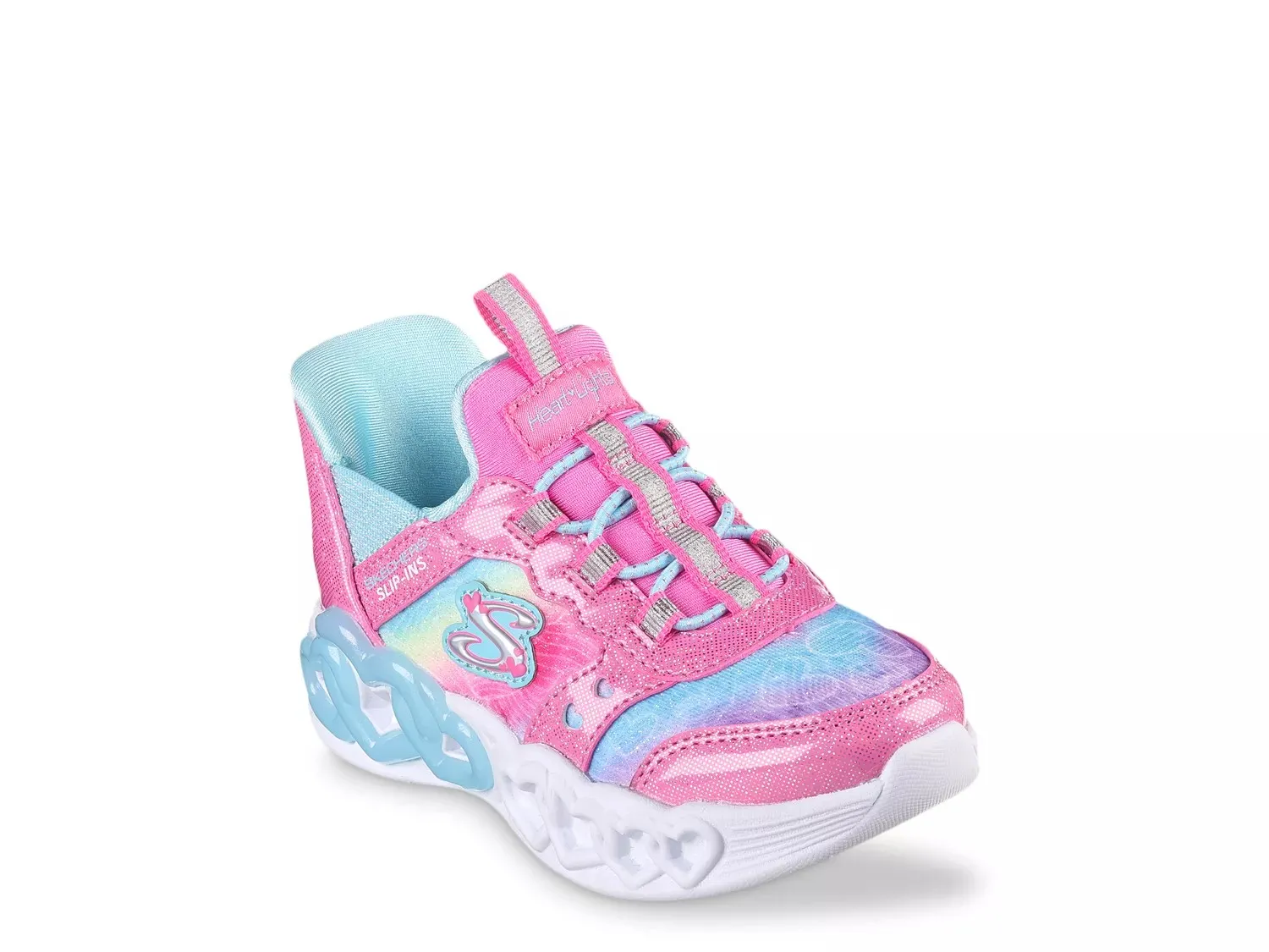 

Кроссовки Skechers Hands Free Slip-Ins Infinite Heart Lights - детские, розовые, многоцветные