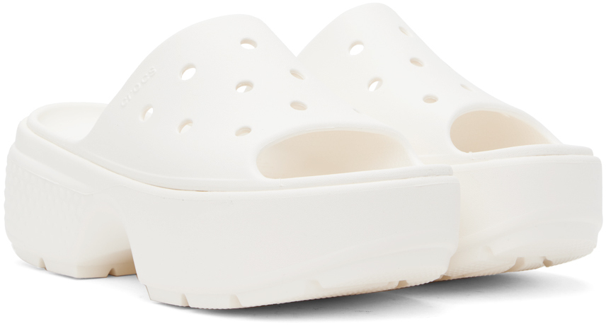 Белые слайдеры Stomp Crocs — фото 4