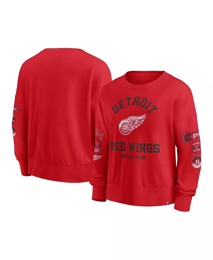 

Женская красная толстовка-пуловер Detroit Red Wings Go Team Fanatics