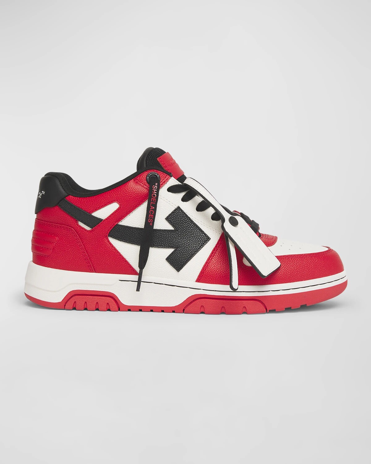 

Мужские кожаные кроссовки для баскетбола вне офиса Off-White, цвет Red - Black