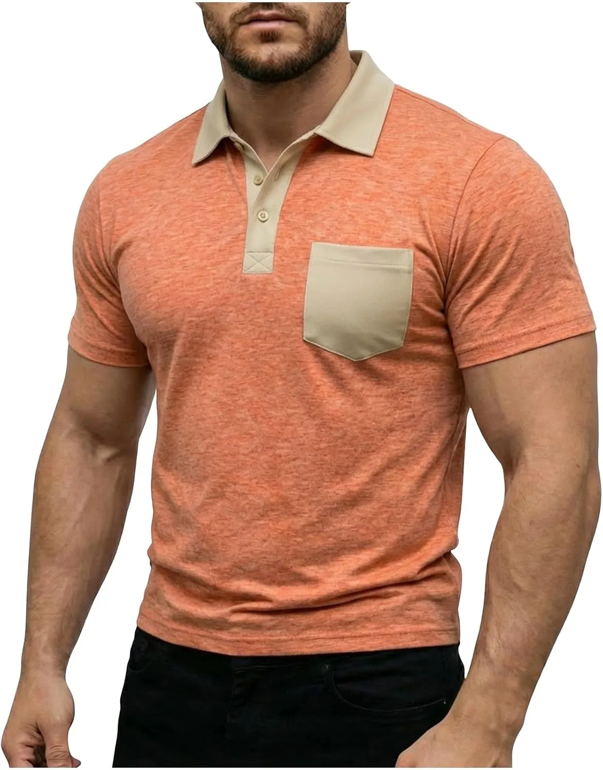 

Мужская футболка для гольфа Color Block с коротким рукавом и воротником Cambkatl