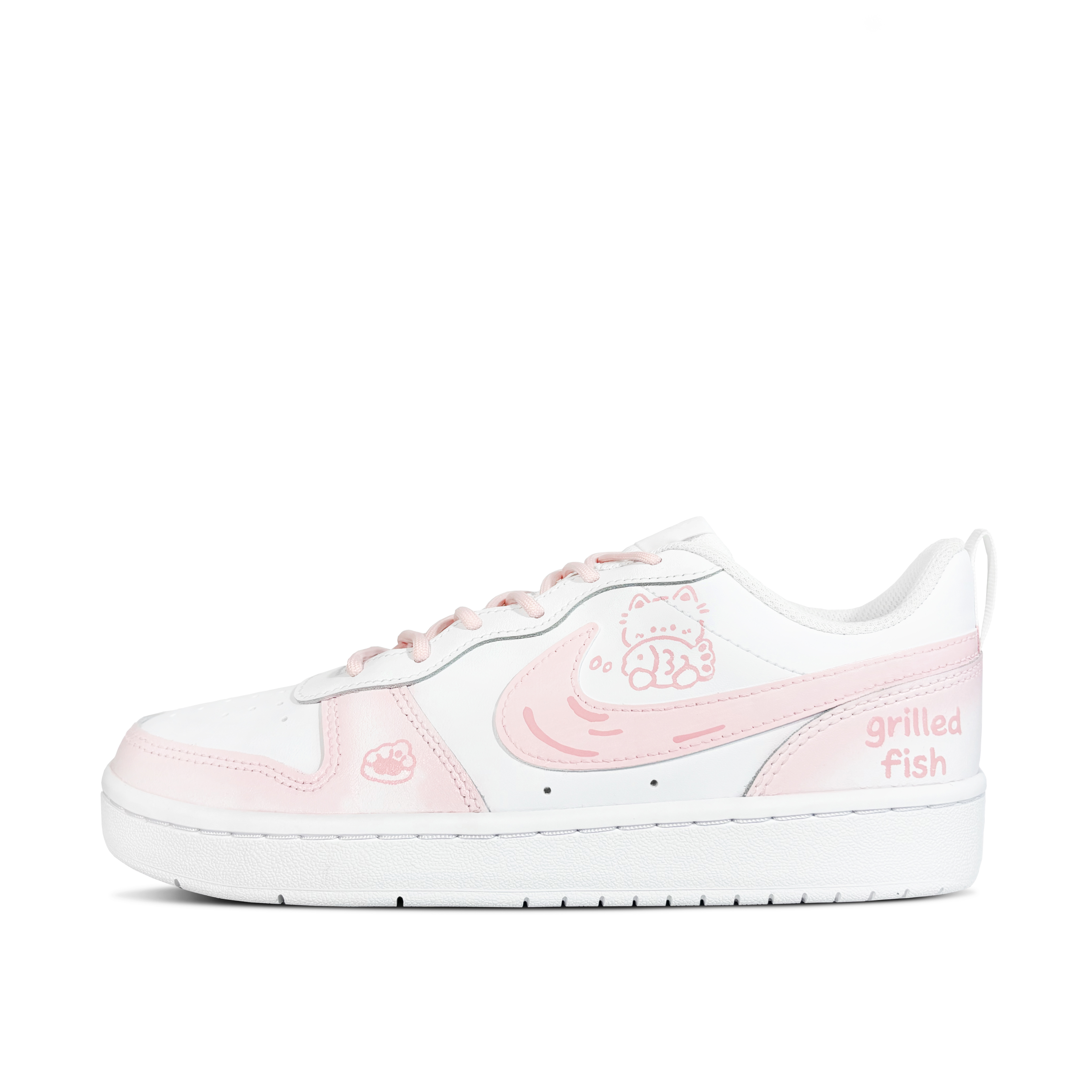 

Nike Низкие детские кроссовки для скейтбординга Court Borough, розовые, белые, подростковые