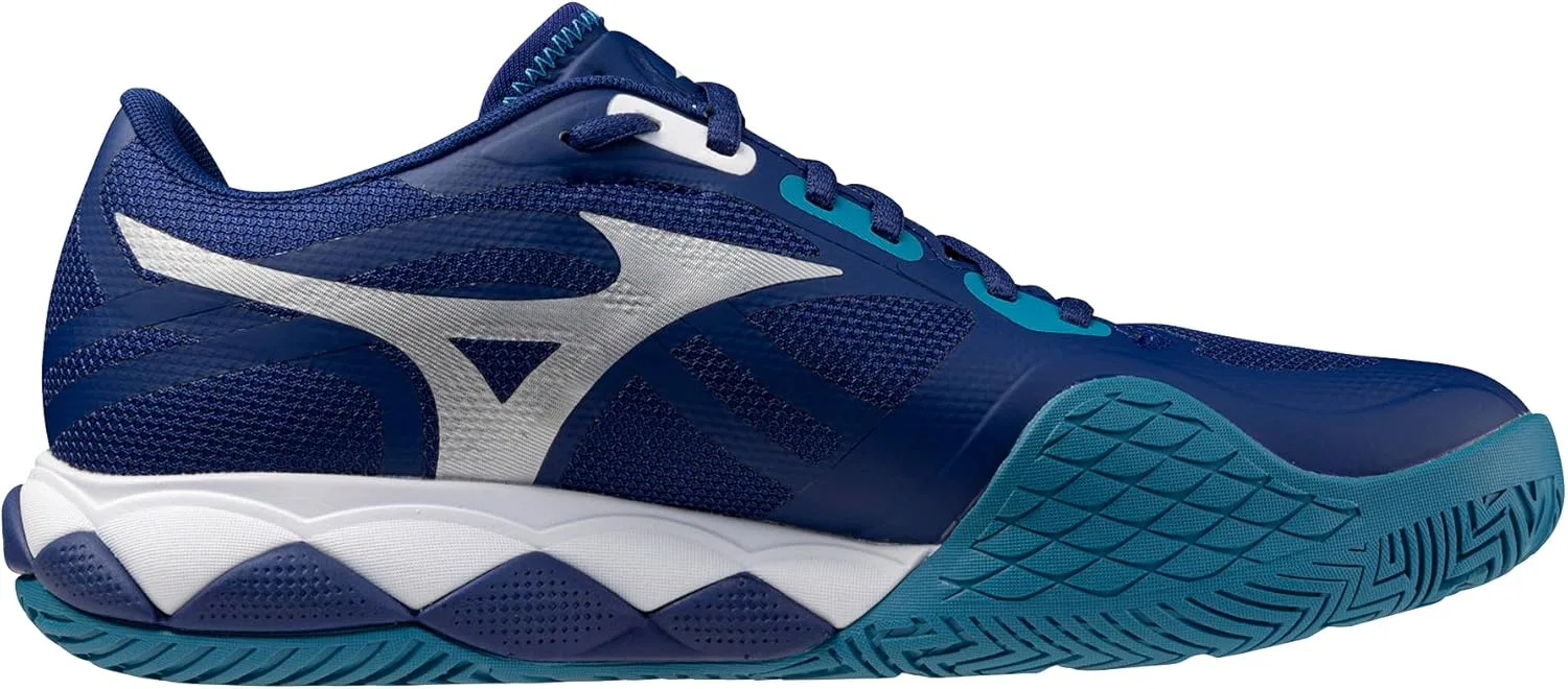 Мужские теннисные кроссовки Mizuno Wave Enforce Tour 2 AC, Bellwether Blue-white — фото 3