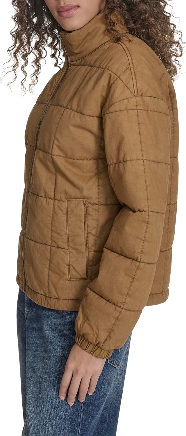 Женская стеганая хлопковая куртка Levi's Box, Tobacco — фото 3