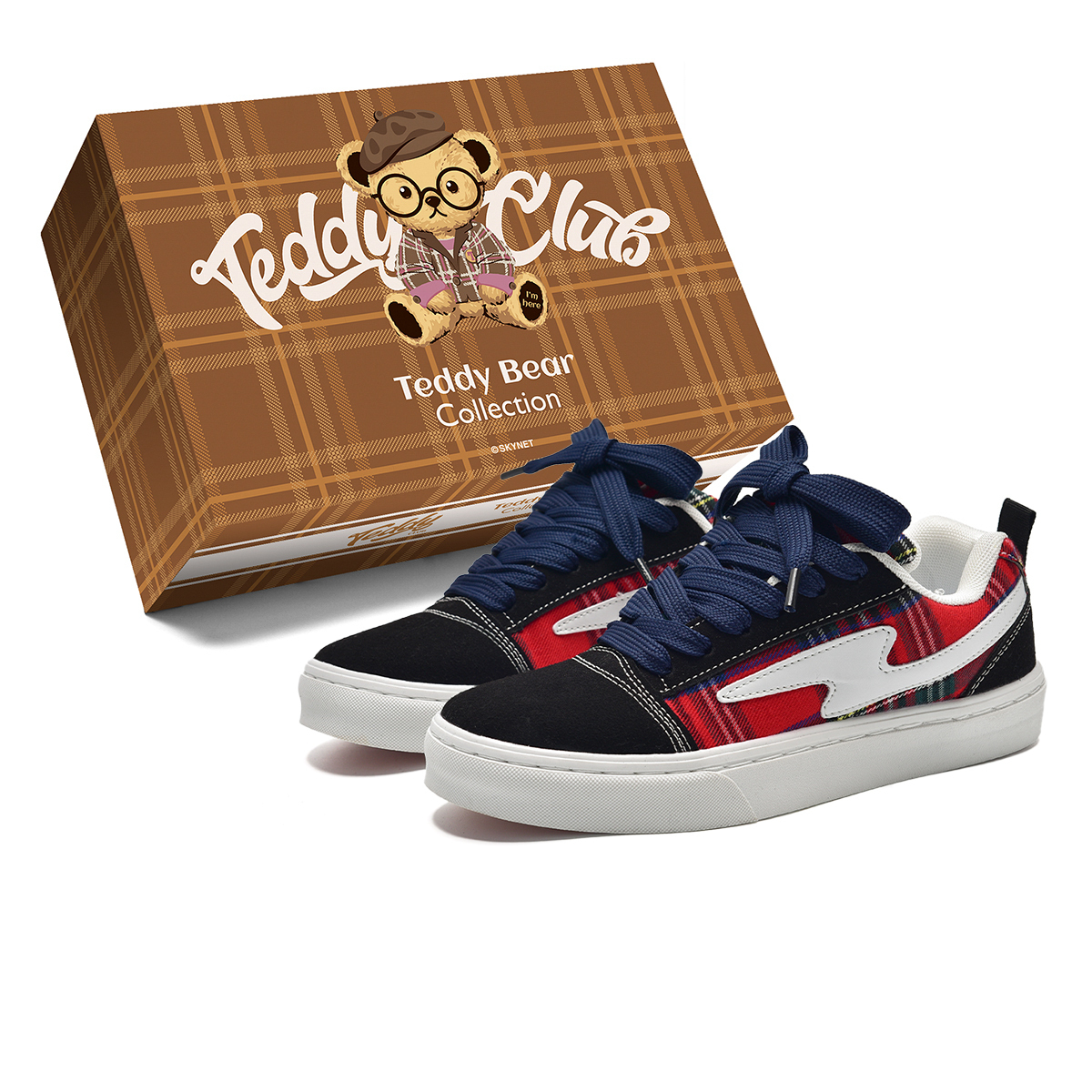 

Teddy Bear Collection Скользостойкие, износостойкие, легкие низкие скейтерские кроссовки унисекс - Scottish Red (синие шнурки), цвет Scottish Red (Blue Laces)