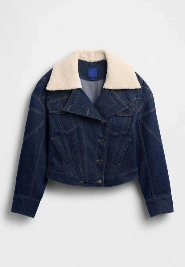 Джинсовая куртка gapstudio с зашитым краем Gap, Dark Wash Indigo — фото 2