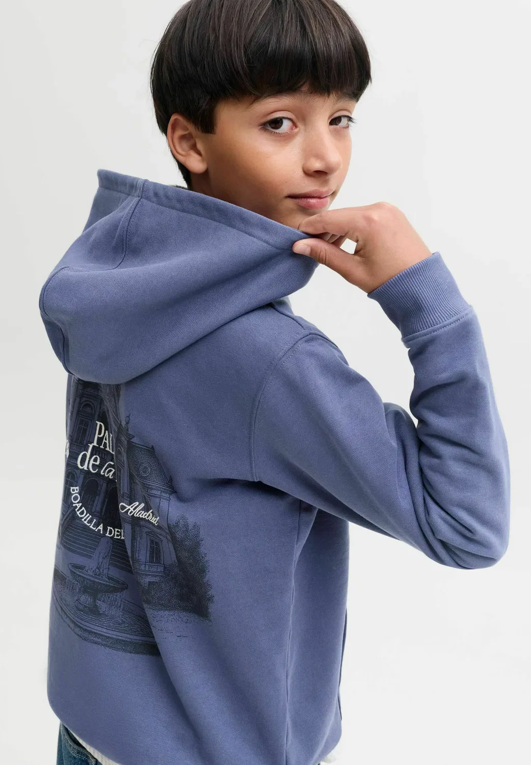 Худи с принтом на спине для мальчиков - худи Jack & Jones Junior, Crown Blue — фото 4