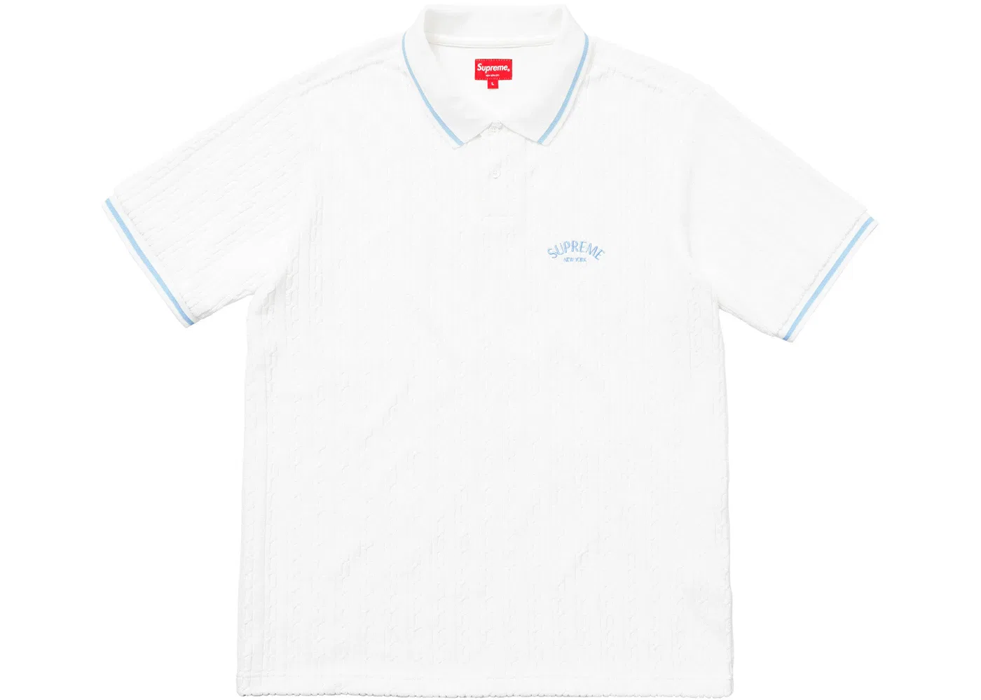 Мужское поло с кабельным вязанием Supreme, White