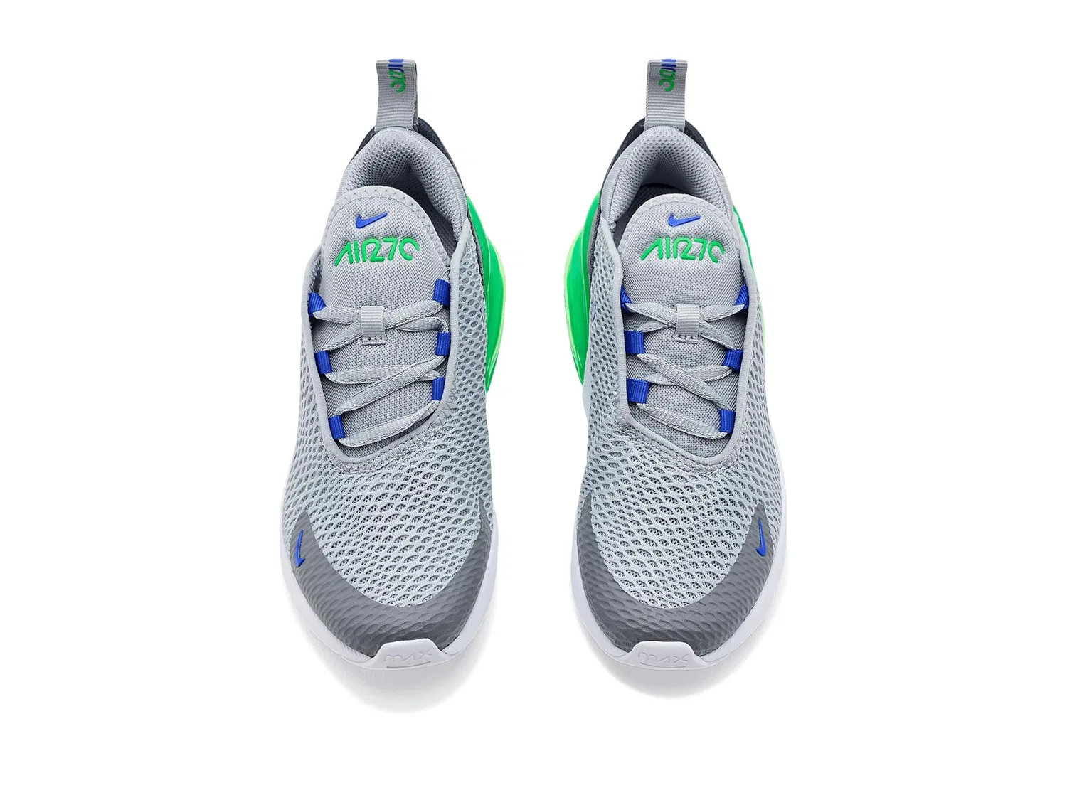 Кроссовки Air Max 270 (для маленьких детей) Nike Kids, Wolf Grey/Racer Blue/Smoke Grey/Green Spark — фото 3