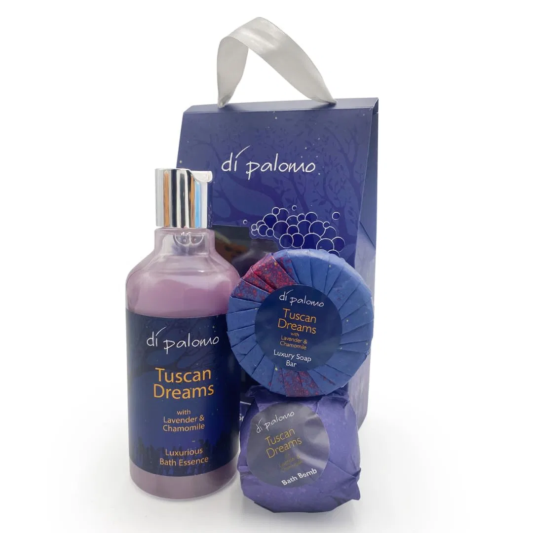 Набор для спа-ухода Di Palomo Lavender & Chamomile, пена для ванн 300 мл, бомбочка, мыло
