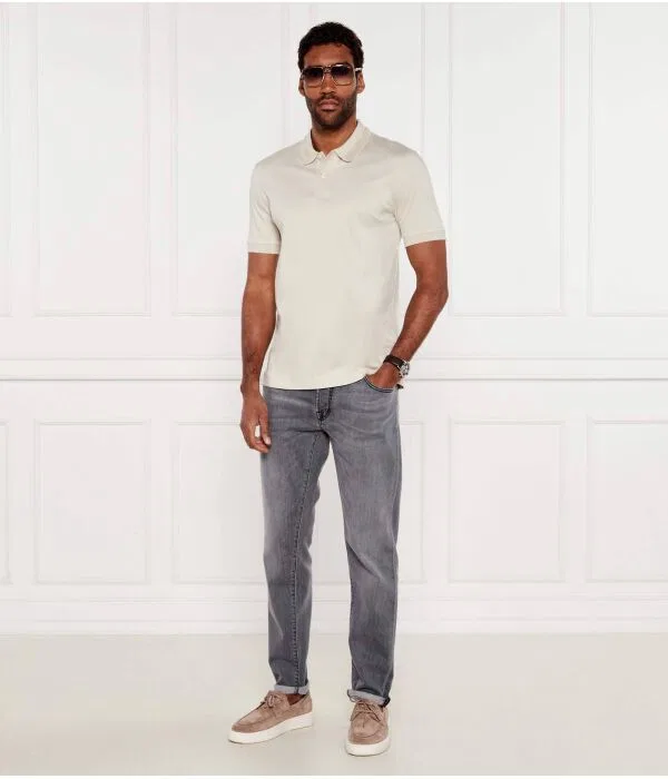 Мужское поло Slim Fit H-Phillipson BOSS, бежевый — фото 2