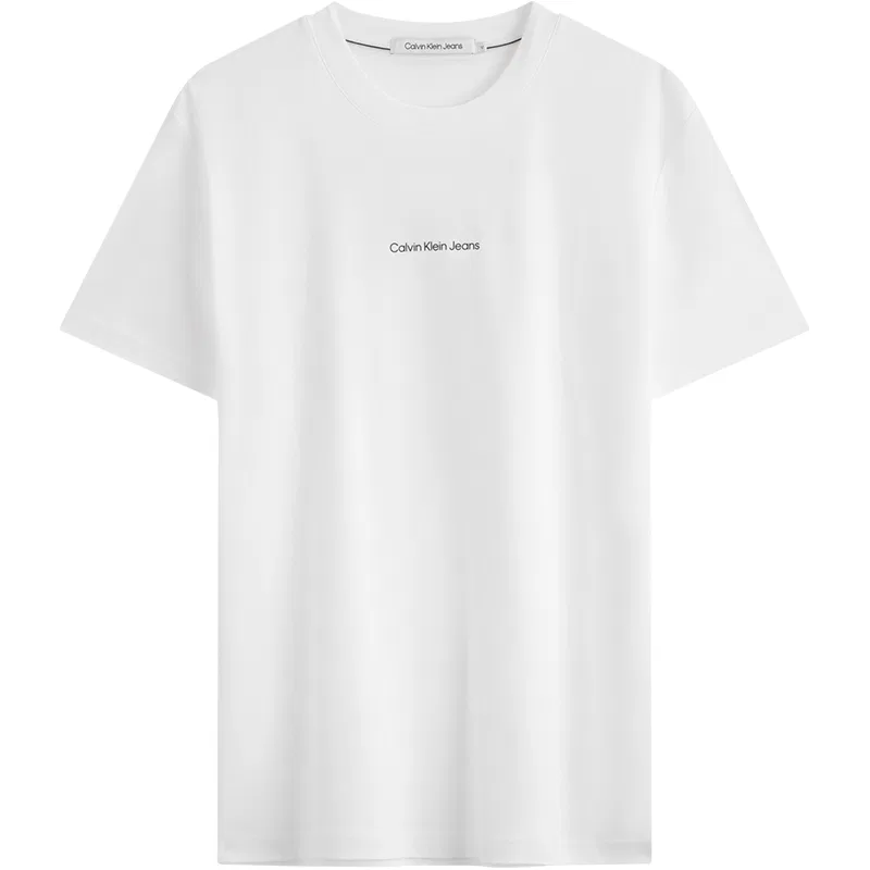 Мужская футболка с круглым вырезом прямого кроя Calvin Klein, YAF-Moon White