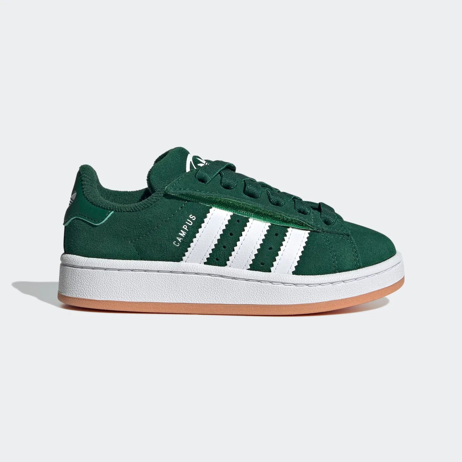 Детские кроссовки повседневные Campus 00S Adidas Originals, Dark Green/White/Gum — фото 2