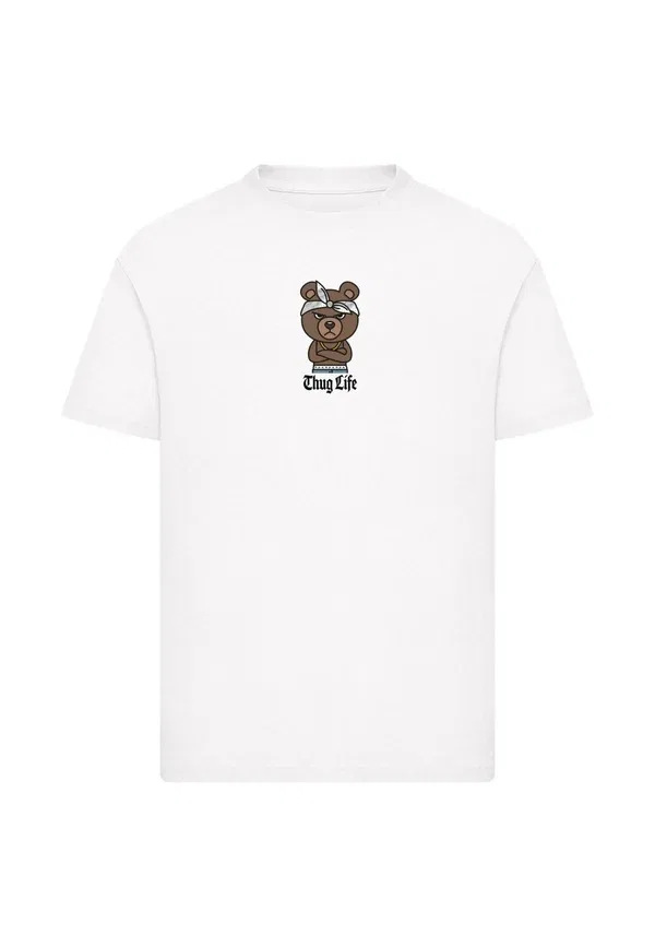 Футболка с принтом Bandana bear sketch Mister Tee, белый — фото 3