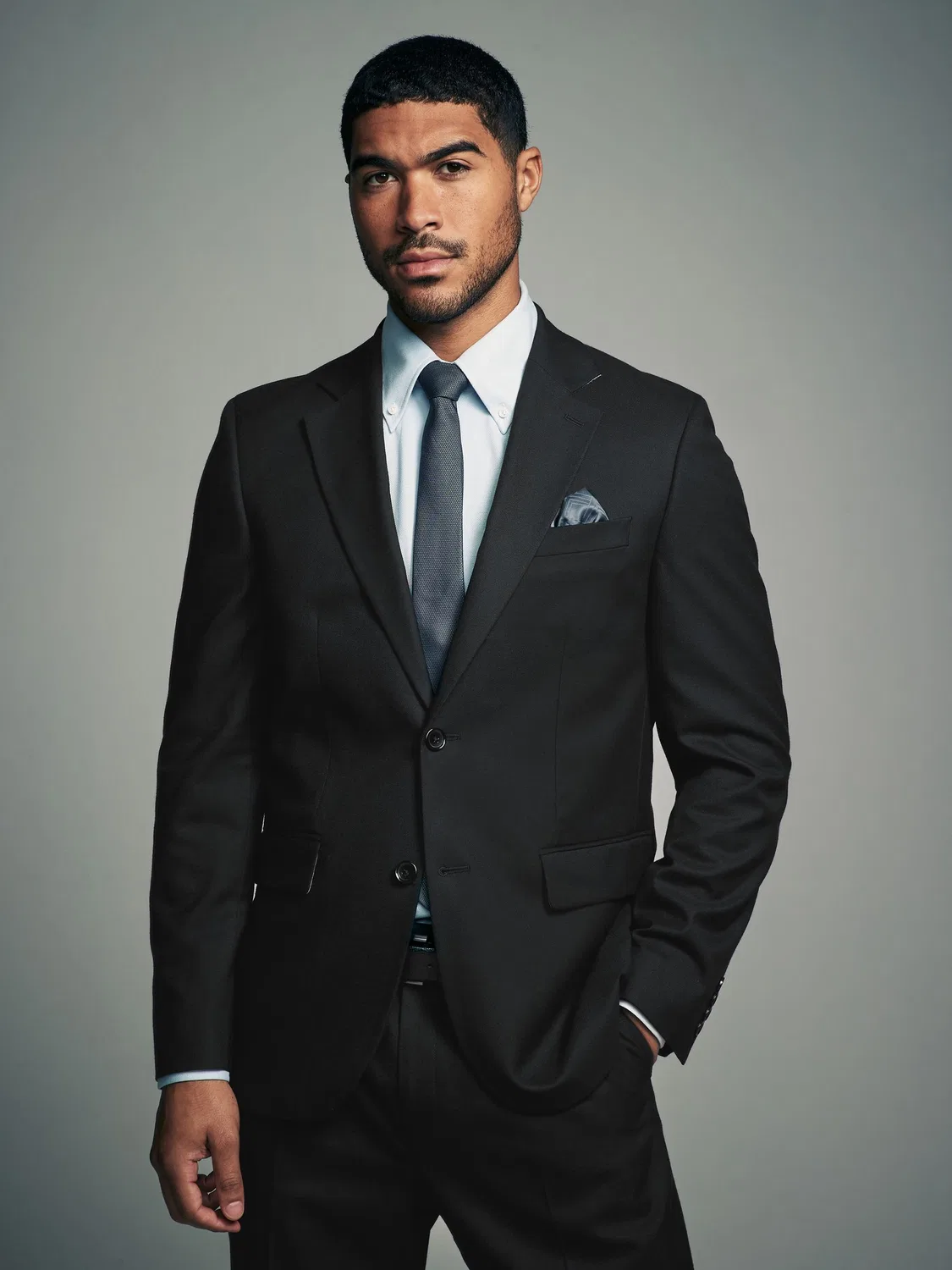 Пиджак костюмный slim fit фланелевый Next, черный