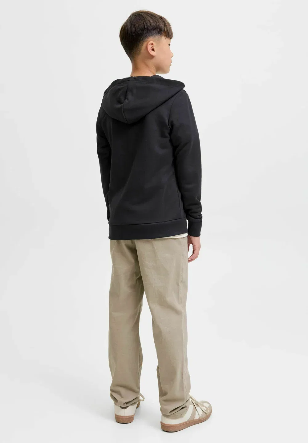 Толстовка на молнии, однотонная, для подростков Jack & Jones Junior, Black — фото 3