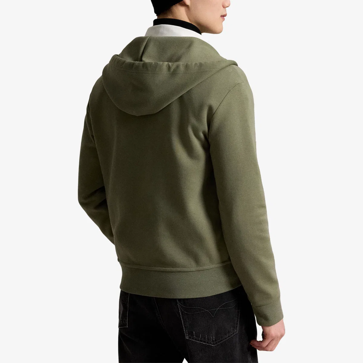 Худи из хлопковой смеси с вышитым логотипом бренда, на молнии Polo Ralph Lauren, оливковый — фото 4