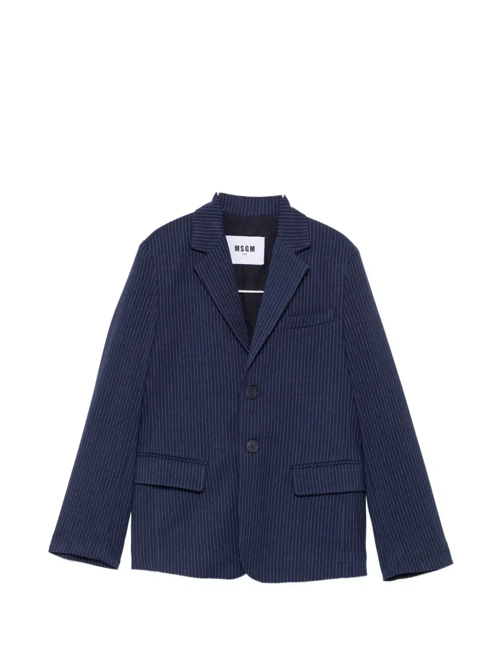 Блейзер в тонкую полоску Msgm Kids, синий