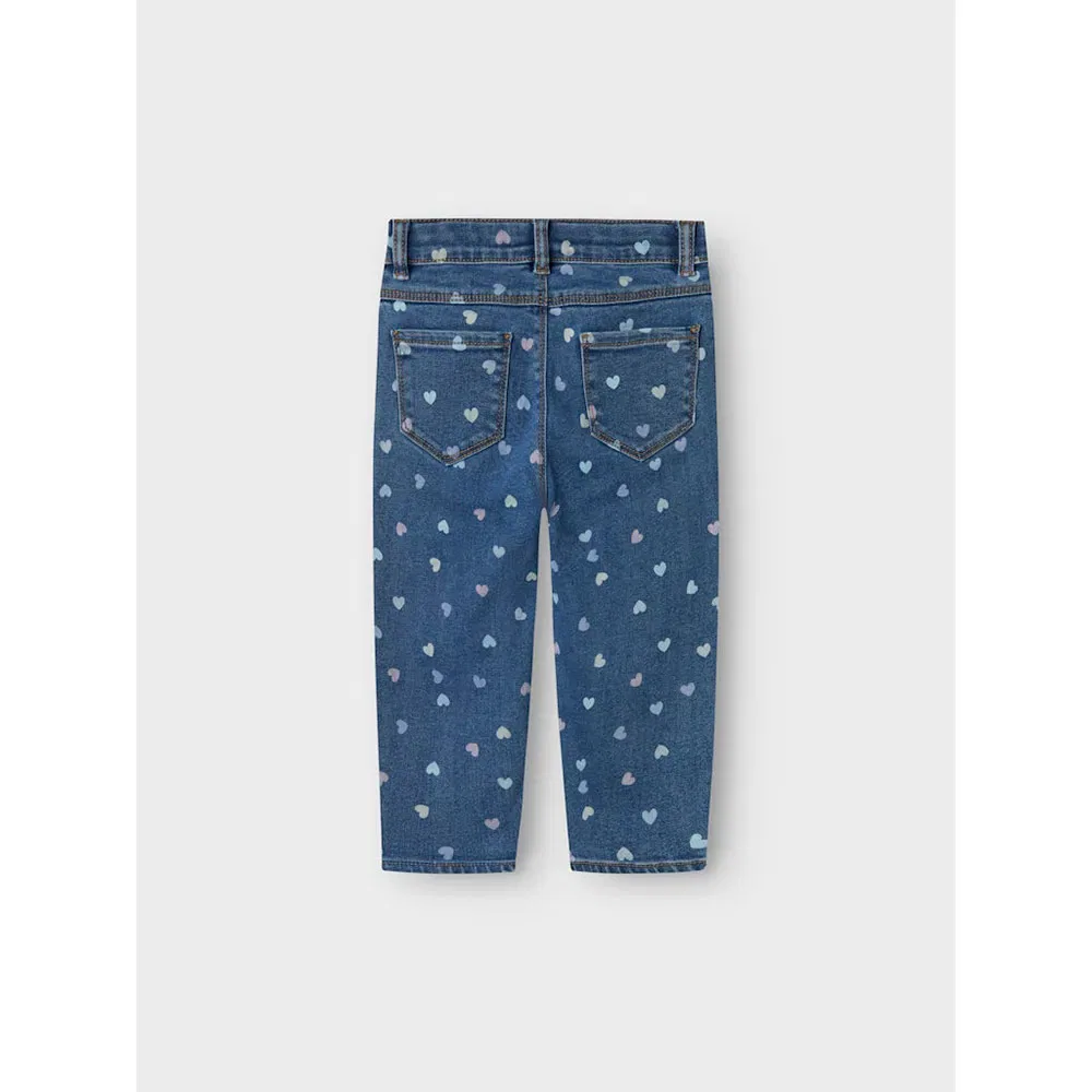 Детские джинсы для девочек с принтом Bella Mom Shaped 3555 Name it, Blue — фото 4