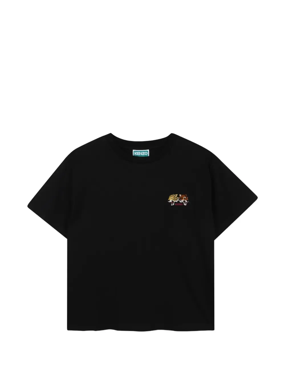 Футболка с вышитым логотипом Kenzo Kids, черный