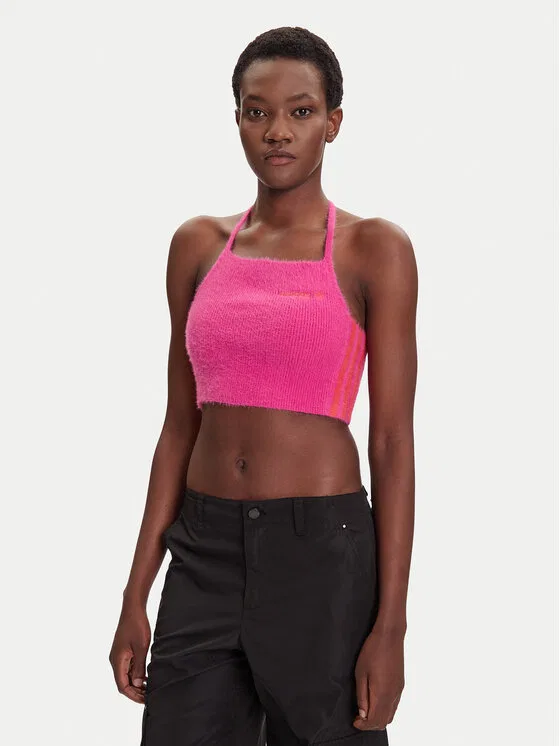 Топ slim fit Fluffy Adidas, розовый