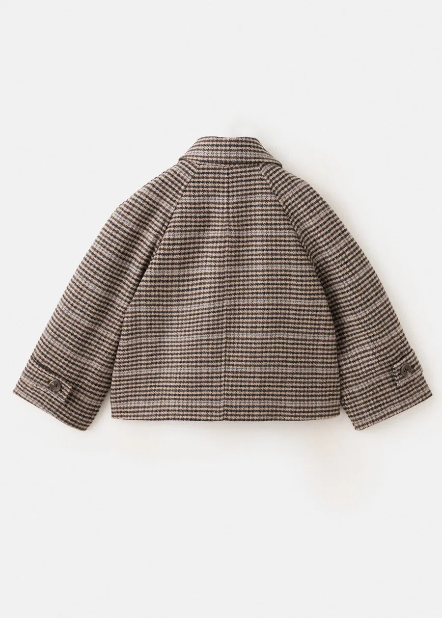 Детская куртка MANGO KIDS "YORK" из парчи, темно-коричневого цвета, межсезонная — фото 3
