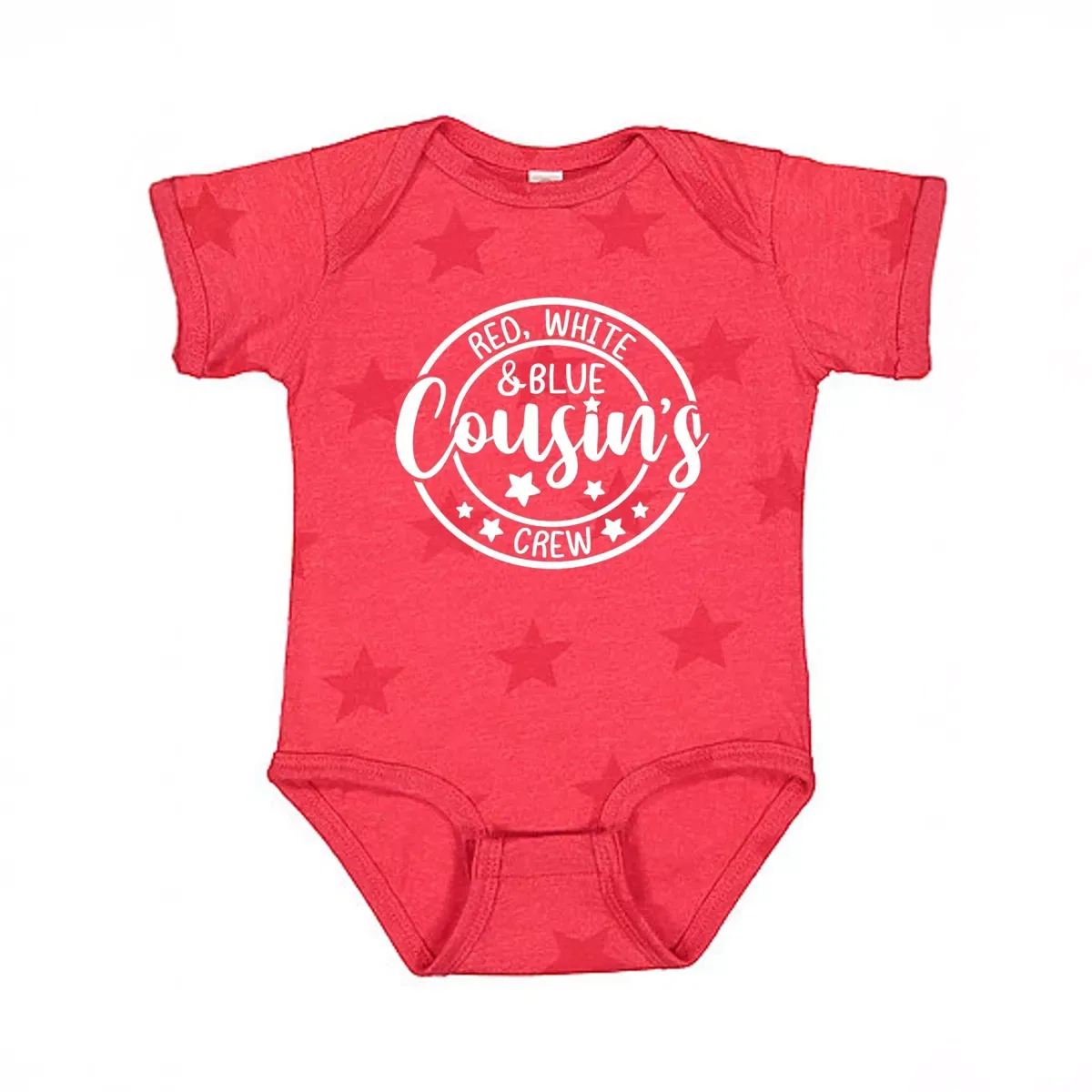 Детский боди-комбинезон с коротким рукавом Red White And Blue Cousin's Crew The Juniper Shop, Red