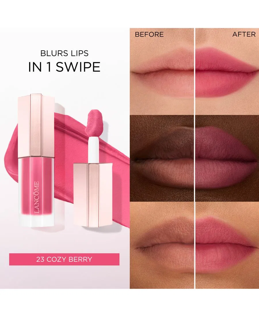 Матовый бархатный бальзам для губ CuddleBlur Lip Velvet, 7,9 мл, модель Lip Idôle CuddleBlur Lancôme, 23 Cozy Berry: Cool Bright Pinkish Berry — фото 2
