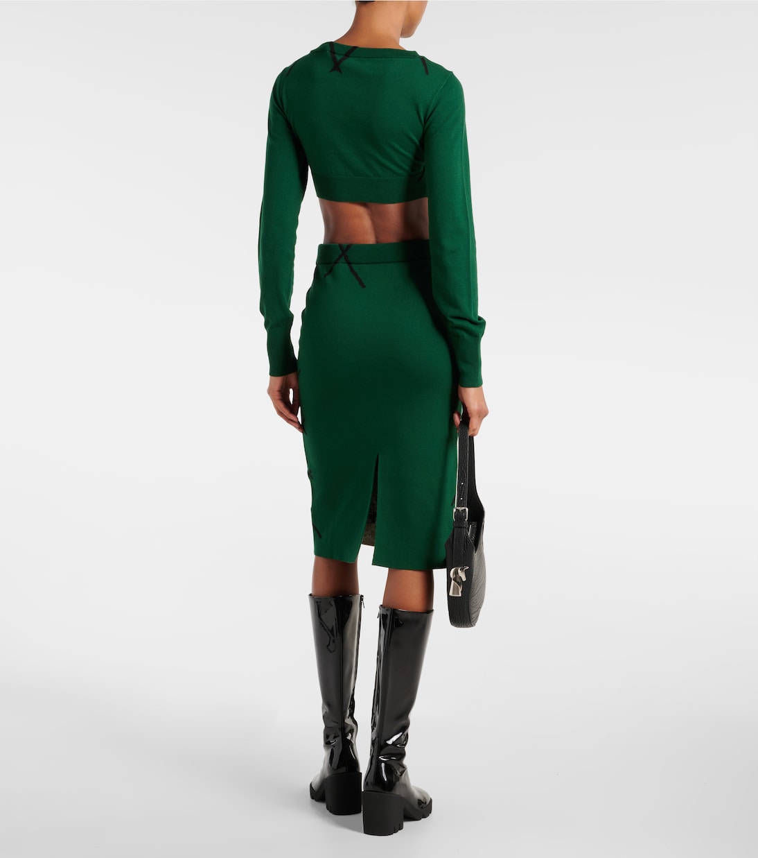 Юбка миди Burberry хлопок клетка Ivy — фото 3