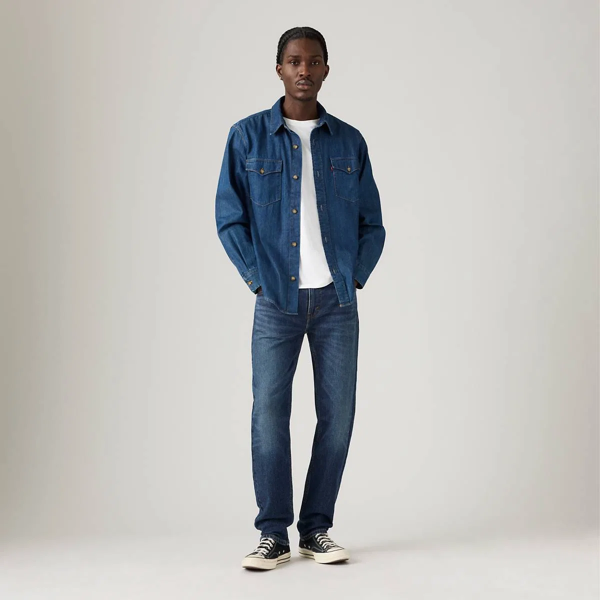 Мужские джинсы 502 зауженного кроя, из натуральной мягкой ткани Levi's, Free As A Bird - Dark Wash