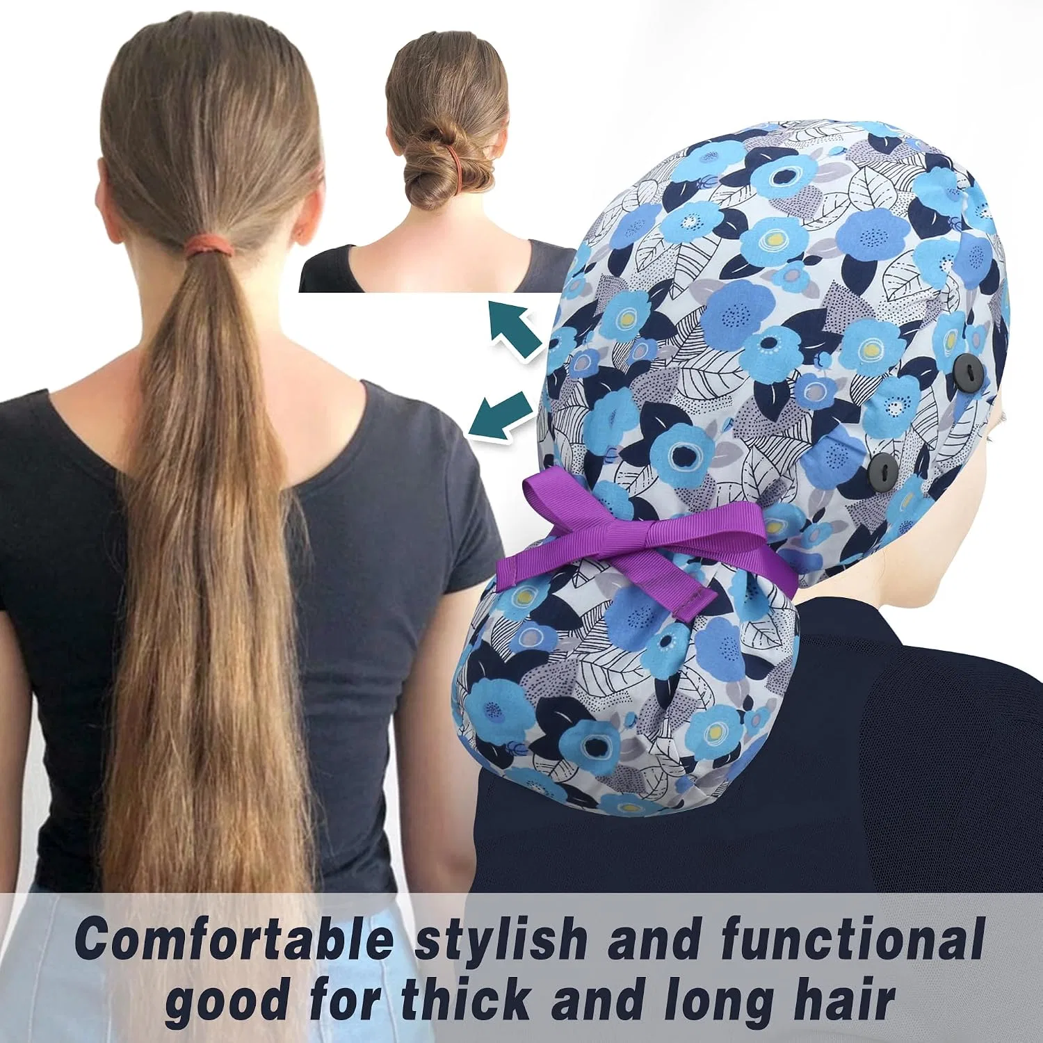 Шапочка для душа Bouffant, ABAMERICA, на подкладке из атласа, A-77 Petunia Satin Lined — фото 4