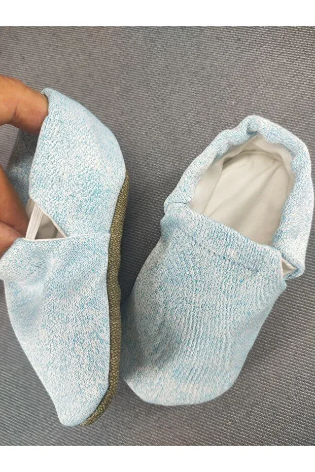 Детские пинетки для новорожденных с эластичной шнуровкой Loove Bebe, Light Blue — фото 3