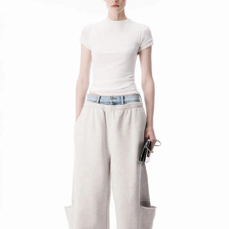 Женская футболка с длинным рукавом и слоями Alexander Wang, White — фото 3