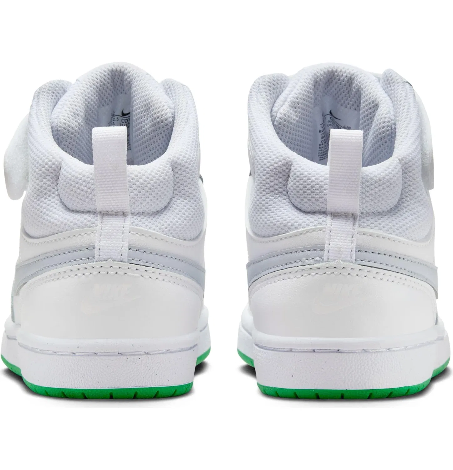 Детские кроссовки для мальчиков с ключевой характеристикой Court Borough Mid 2 NIKE, White Football Grey Stadium Green — фото 2