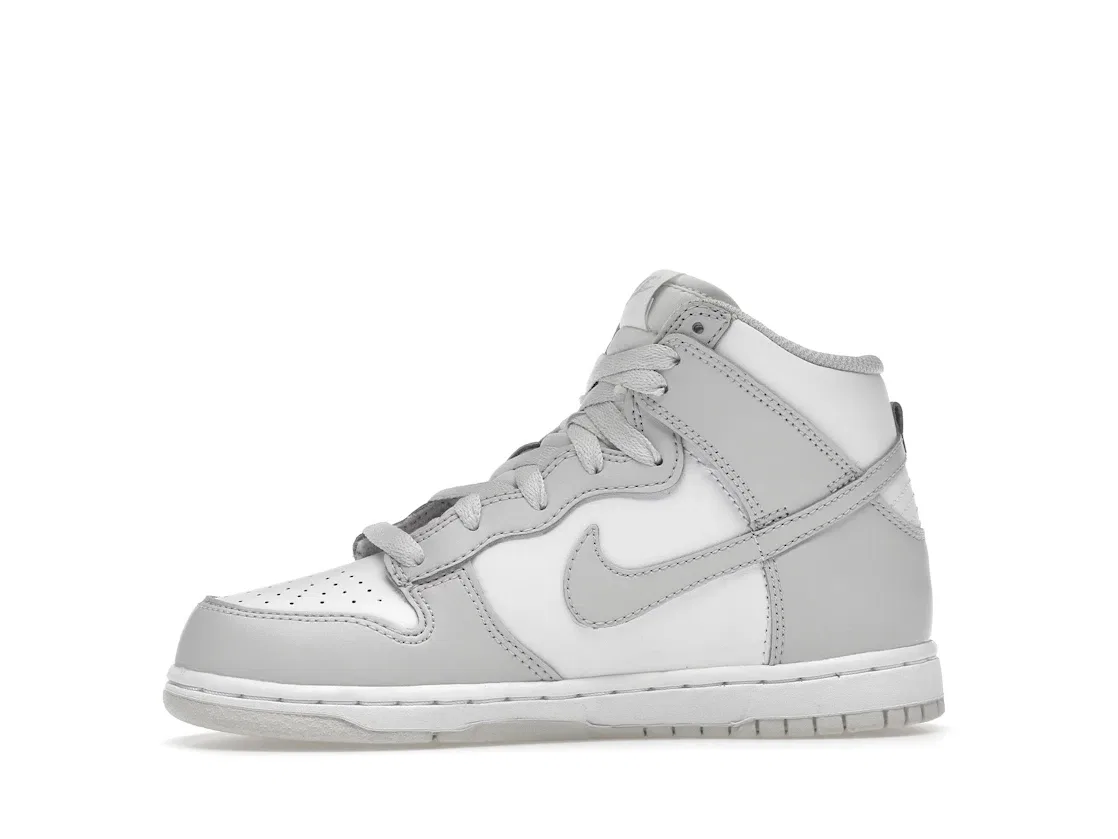 Детские кроссовки ретро с белой кожей Nike Dunk High Retro, White/Vast Grey — фото 3