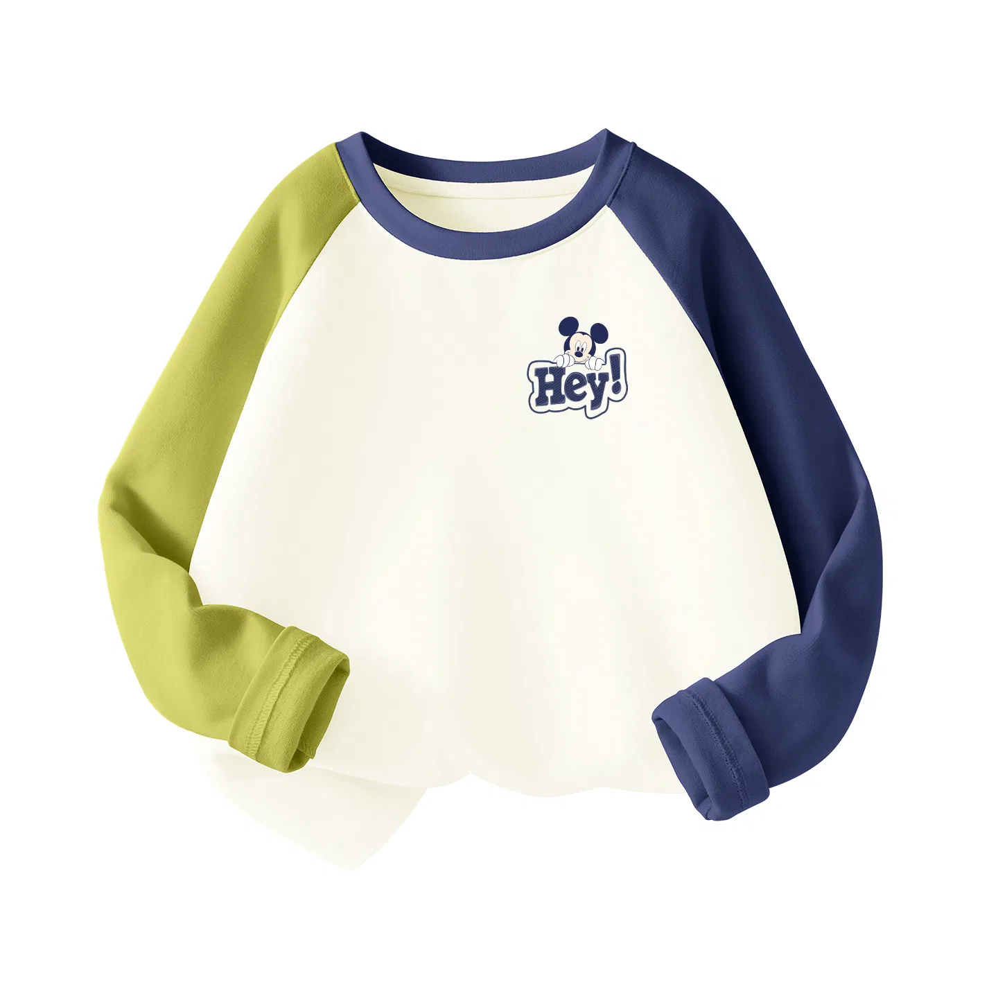 Детская футболка с круглым вырезом, из тонкого тянущегося хлопка, Dihei Mickey K Green Blue, Disney