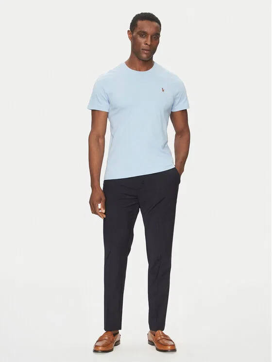 Футболка slim fit Classics Polo Ralph Lauren, светло-голубой — фото 3