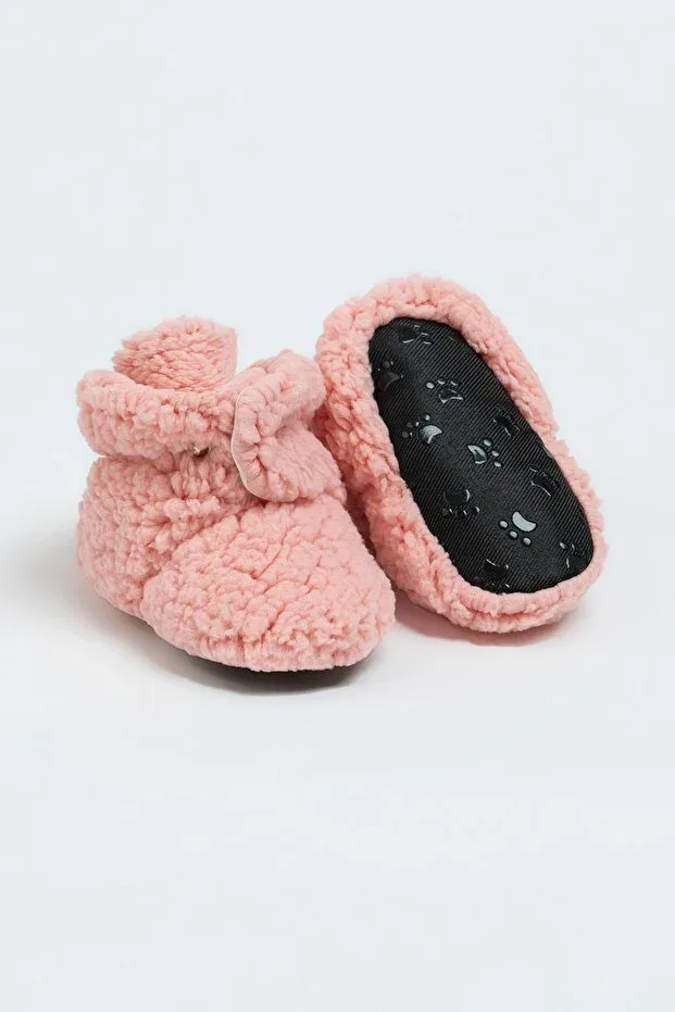 Детские тапочки для новорожденных с принтом Babyzilla, Pink — фото 2
