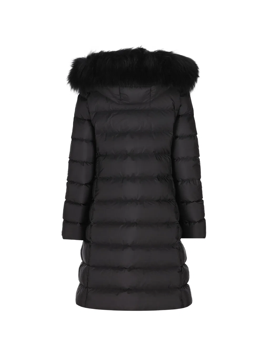 Стеганое пальто Abelle с отделкой из искусственного меха Moncler Enfant, черный — фото 2