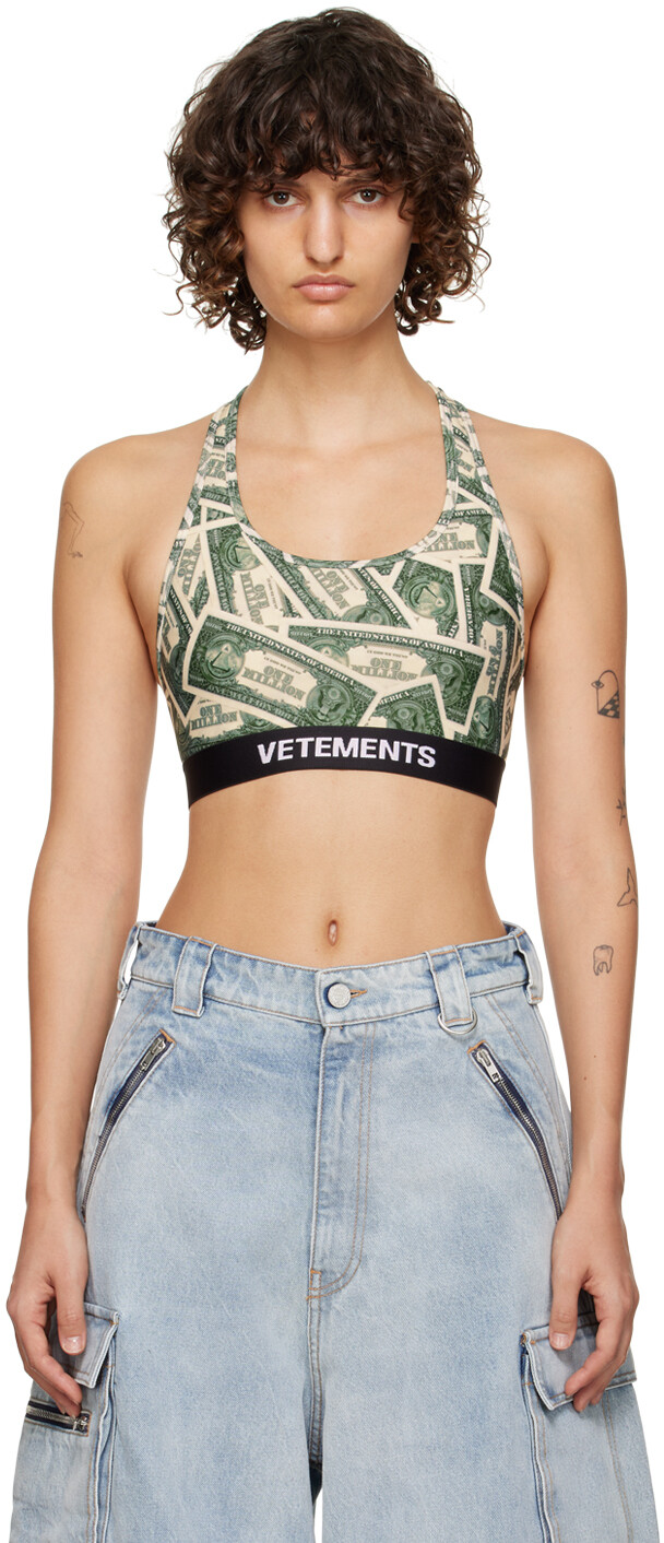 

Off-White & Green Спортивный бюстгальтер на миллион долларов VETEMENTS