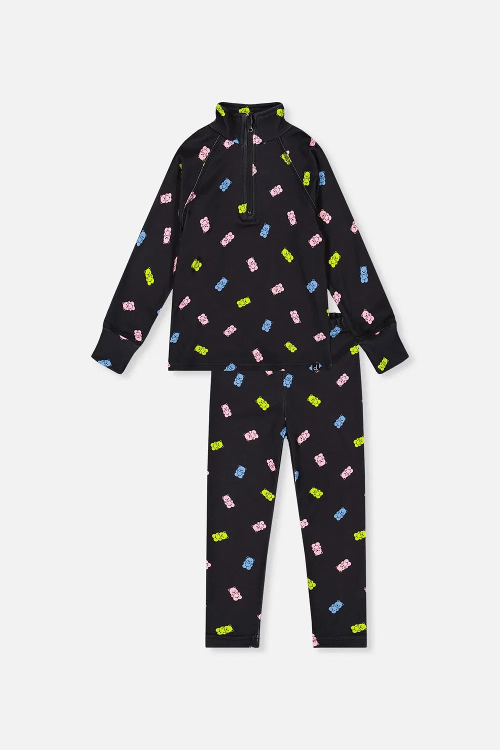 Детский термокомплект из двух предметов с принтом Gummy Bears Deux par Deux, Black Printed Gummy Bears