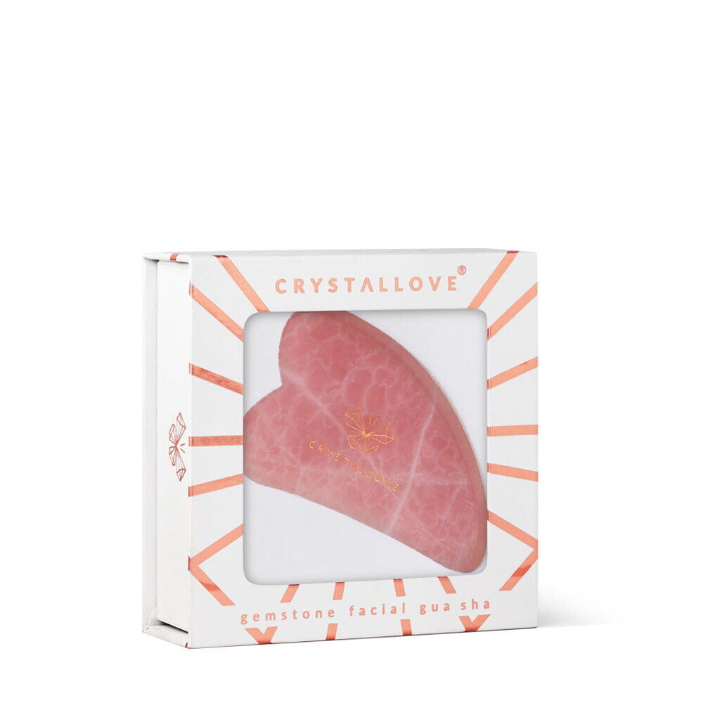 Crystallove Crystal Collection Массажная пластина для лица 3D гуаша из розового кварца, 1 шт. — фото 3