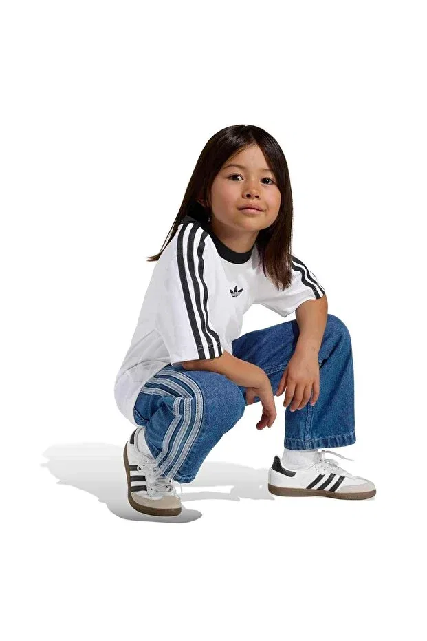 Детские спортивные штаны для девочек с вышивкой Firebird den tp unisex kids' sports sweatpant kd5813 Adidas, Blue — фото 3