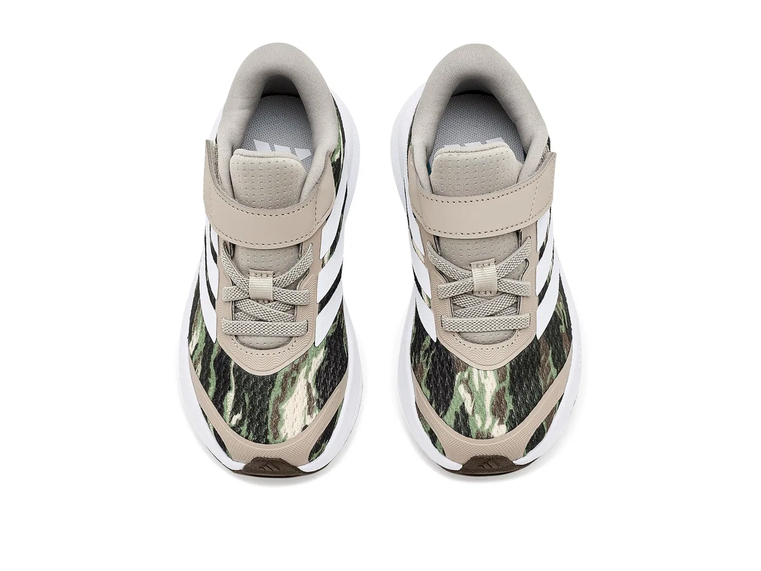 Кроссовки Run Falcon 6 с эластичным шнурком и ремешком (для маленьких детей) Adidas Kids, Light Brown/White/Dark Brown — фото 3