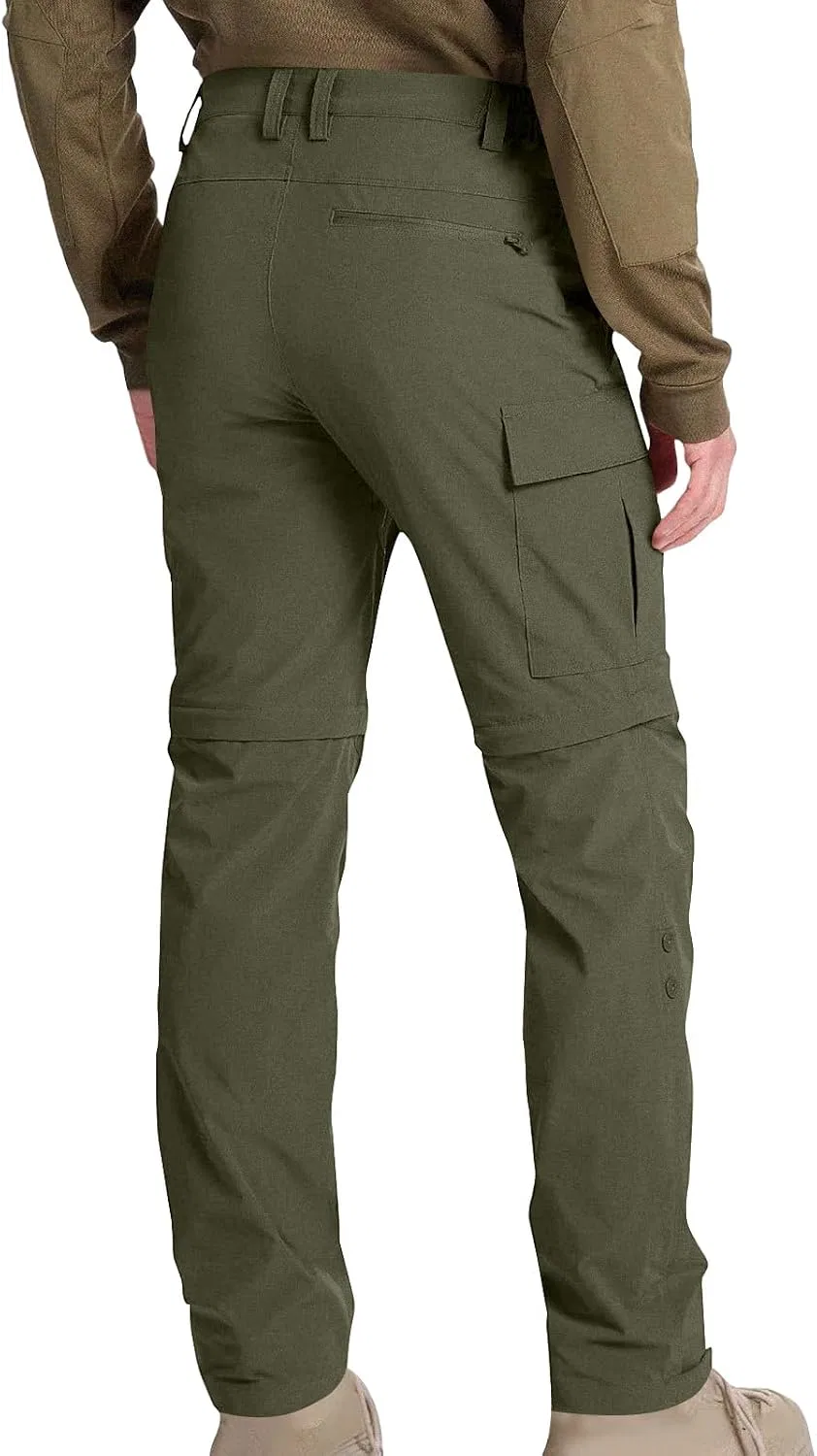 Мужские быстросохнущие брюки-трансформеры Zip Off Pants, тёмно-зелёный — фото 4