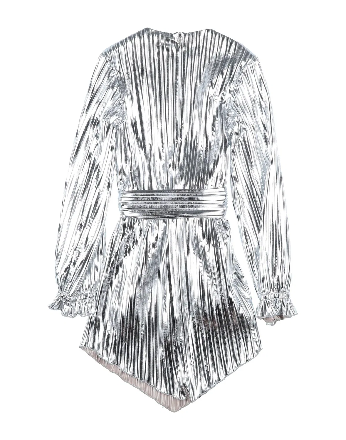 Детское платье из техноткани с пайетками Msgm, серебряный — фото 2