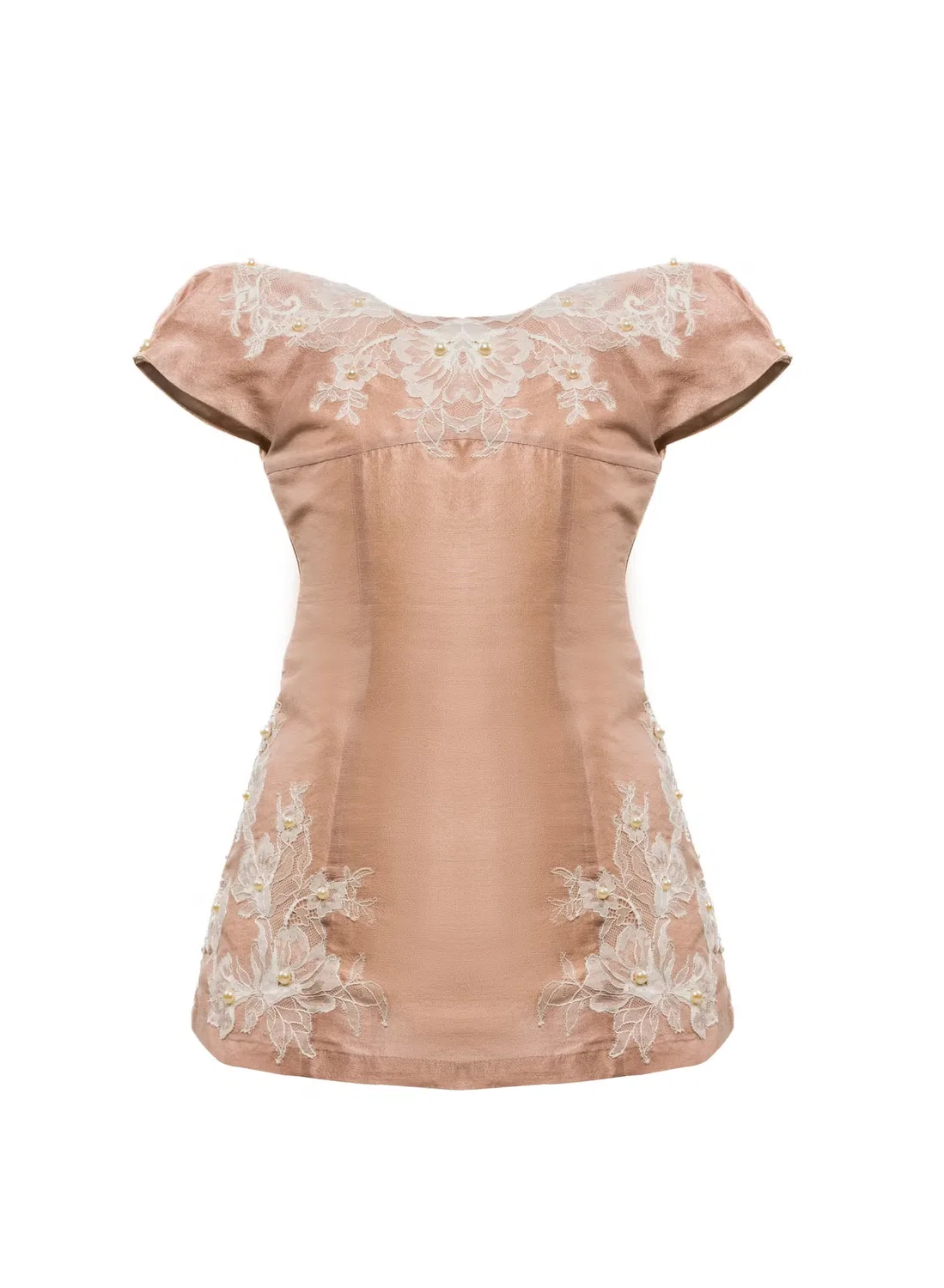 Платье праздничное с кружевом Tafta girls party dress Queen, песочный — фото 2
