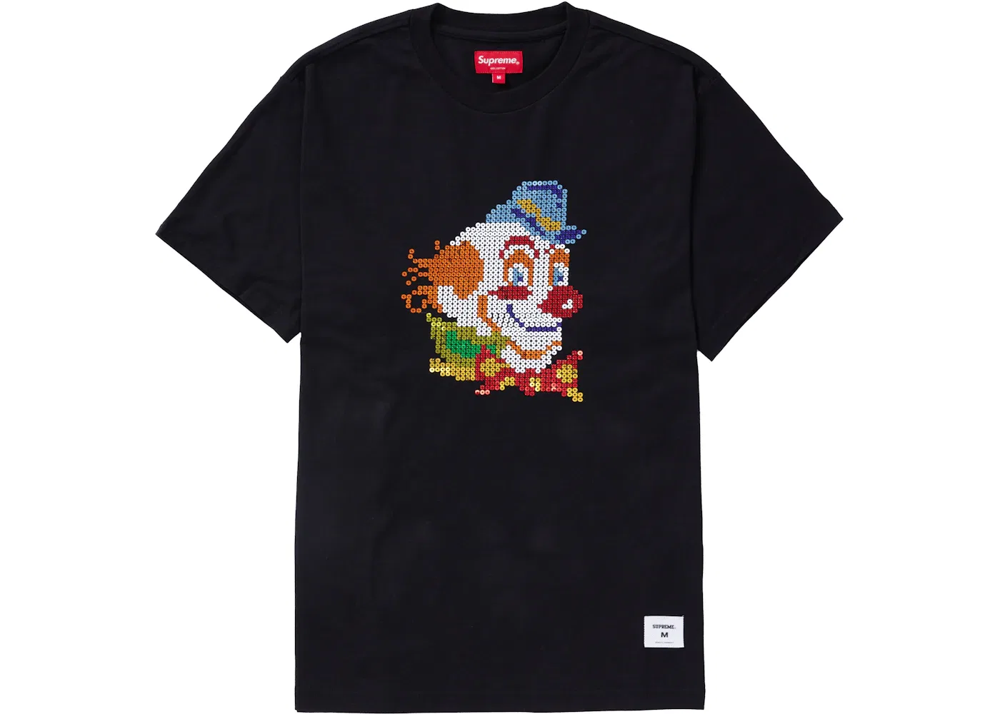 Мужская футболка с пайетками Supreme Clown Sequin S/S Top Supreme, Black