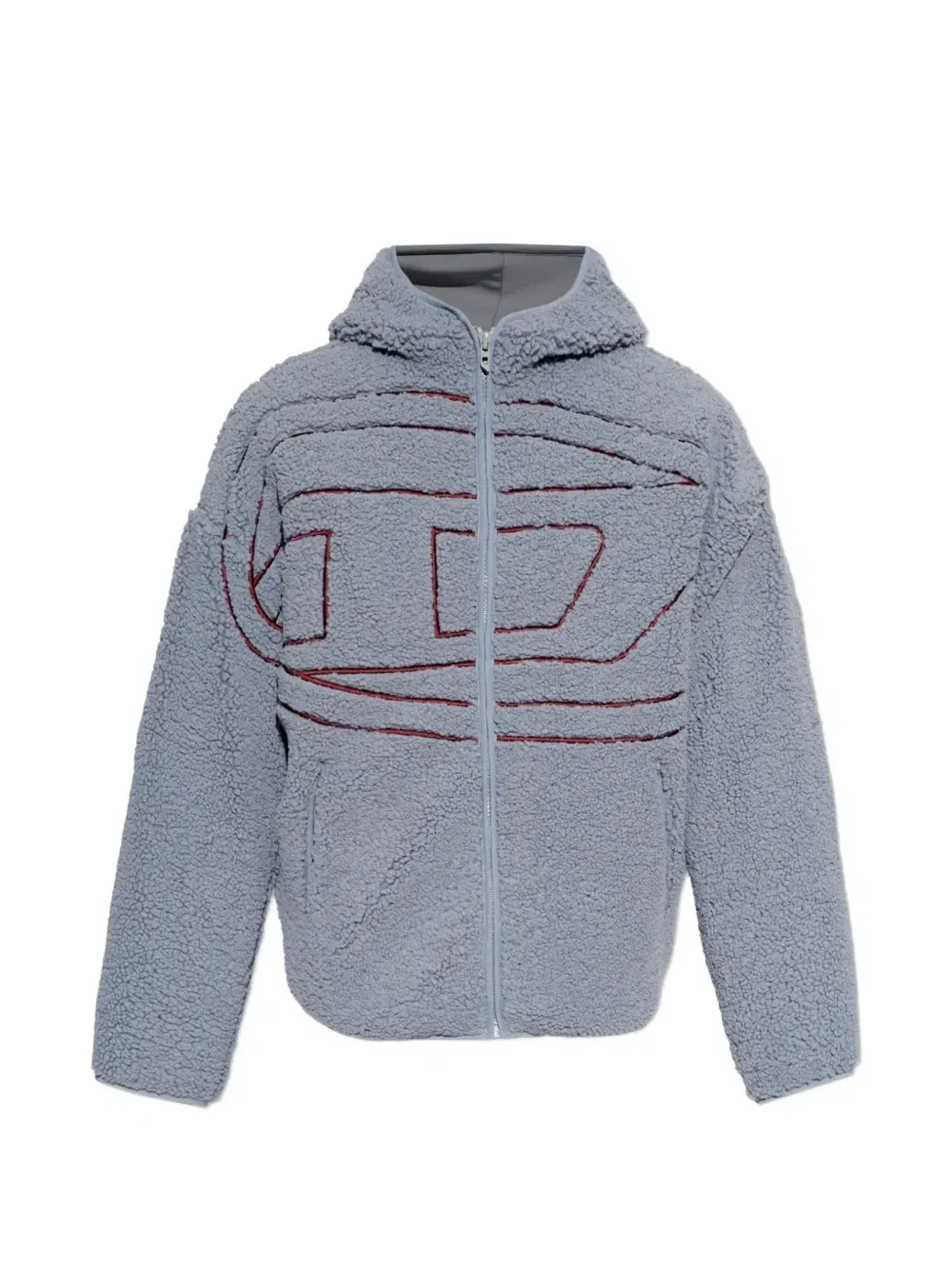 Худи Teddy с вышитым логотипом Diesel, серый