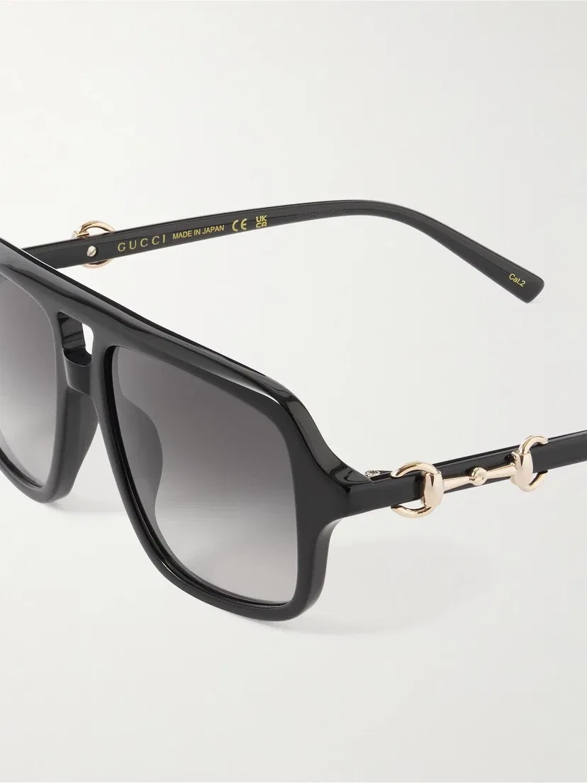 Солнцезащитные очки-авиаторы из ацетата Gucci Eyewear, черный — фото 4